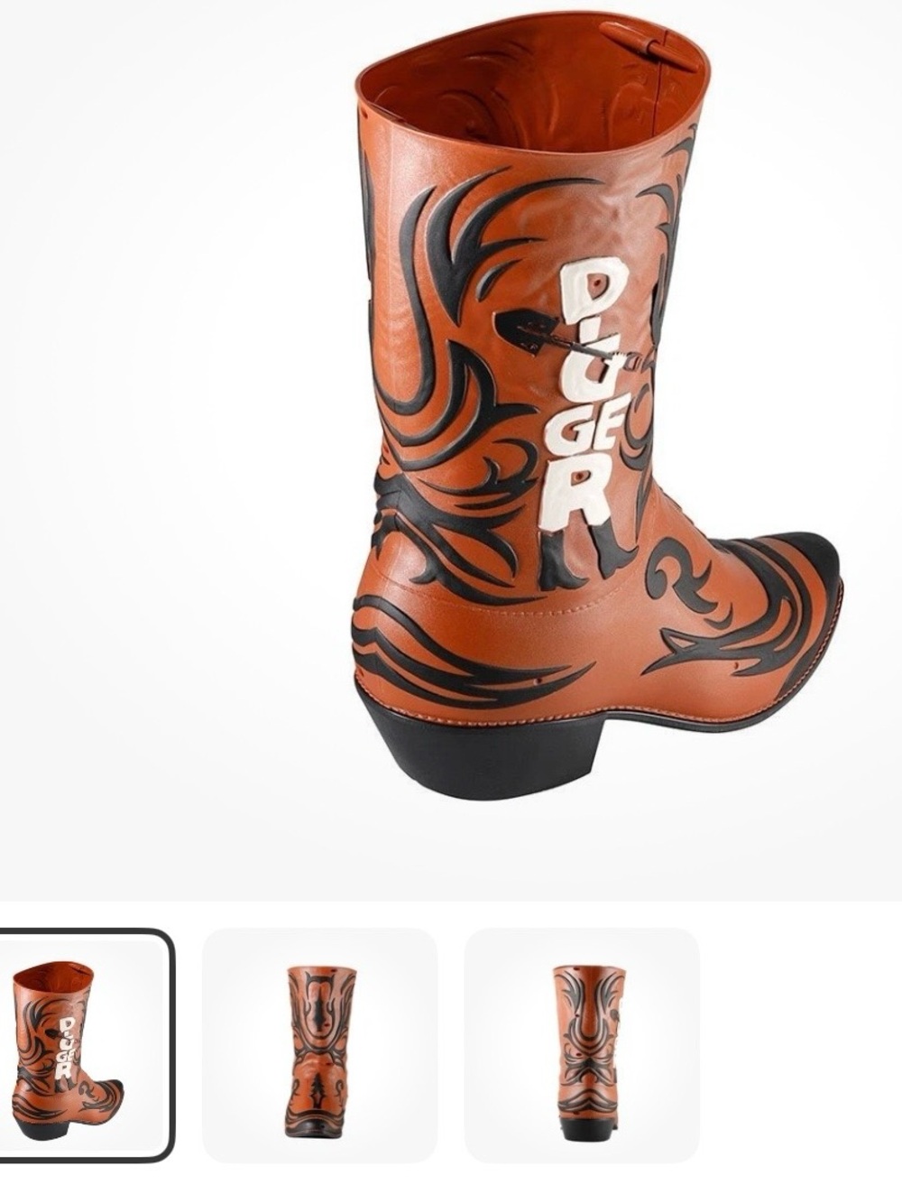 Rugged Tan Western Boot with Black Graphic Accents